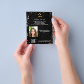 Zwart goud foto qr code promotiebedrijf logo flyer (Hand)