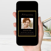 Zwart goud foto rouwkaart kaart