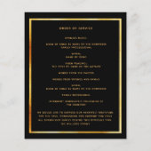 Zwart goud foto roze bloemen begrafenis programma (Achterkant)