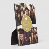 Zwart Goud Fotocollage Gelukkig Afstuderen Fotoplaat (Zijkant)