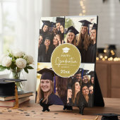Zwart Goud Fotocollage Gelukkig Afstuderen Fotoplaat