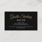 Zwart Goud Fotomonogram Realtor QR-code Visitekaartje (Achterkant)
