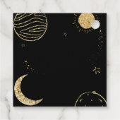 Zwart Goud Galaxy Moon Star Boy Baby shower Bedankjes Labels (Achterkant)