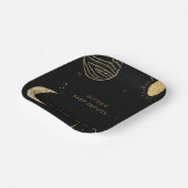 Zwart Goud Galaxy Moon Star Boy Baby shower Papieren Bordje (Gebogen)