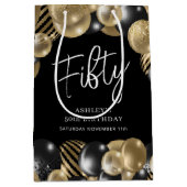 Zwart Goud Gast Afscheid Medium Cadeauzakje (Voorkant)