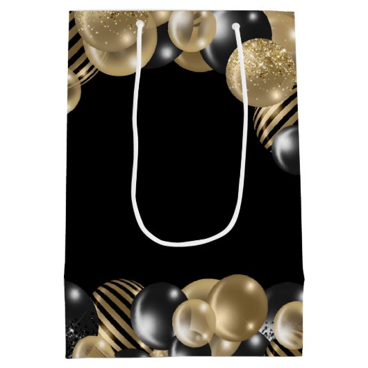 Zwart Goud Gast Afscheid Medium Cadeauzakje (Achterkant)