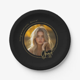 Zwart Goud Geel Foto Afstuderen Papier Bord