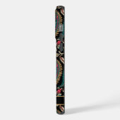 Zwart Goud Geel Paisley Patroon iPhone Hoesje (Linkerkant)