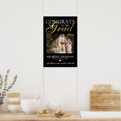 Zwart Goud Gefeliciteerd Afgestudeerde Poster (Keuken)