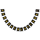 Zwart & Goud "Gefeliciteerd" Bunting Banner (Alle)