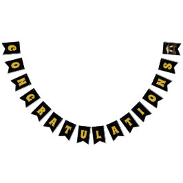 Zwart & Goud "Gefeliciteerd" Bunting Banner