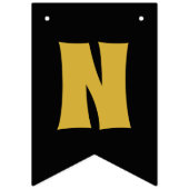 Zwart & Goud "Gefeliciteerd" Bunting Banner (Derde vlag)