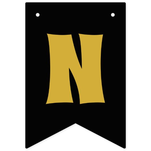 Zwart & Goud "Gefeliciteerd" Bunting Banner (Derde vlag)