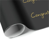 Zwart & Goud Gefeliciteerd Wrapping Paper Cadeaupapier (Rol Hoek)