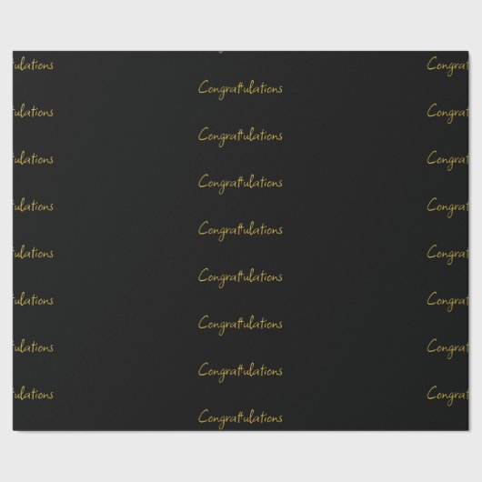 Zwart & Goud Gefeliciteerd Wrapping Paper Cadeaupapier (Zoom)
