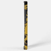 Zwart Goud Gele bloemen Bladeren Samsung Galaxy Hoesje (Rechterkant)