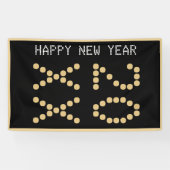 Zwart & Goud Gelukkig Nieuwjaar 2024 Spandoek (Horizontaal)