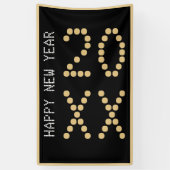 Zwart & Goud Gelukkig Nieuwjaar 2024 Spandoek (Verticaal)