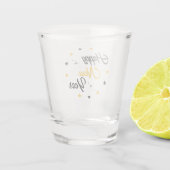 Zwart & Goud Gelukkig Nieuwjaar Shot Glas (Achterkant)