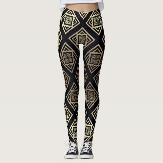 Zwart & Goud Geometrisch Leggings
