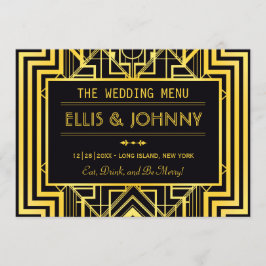 Zwart & Goud Geometrisch Menu Kaarten