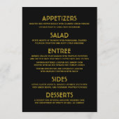 Zwart & Goud Geometrisch Menu Kaarten (Achterkant)