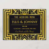 Zwart & Goud Geometrisch Menu Kaarten (Voorkant)