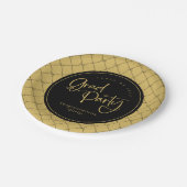 Zwart Goud Geometrische Bogen Patroon Afstudeerder Papieren Bordje (Gekanteld)