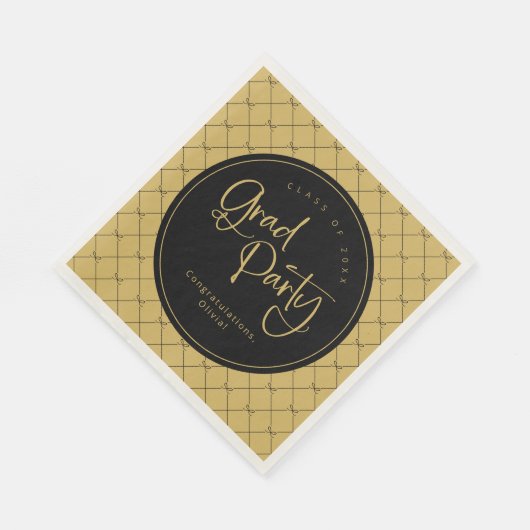 Zwart Goud Geometrische Bow Pattern Afstudeerder P Servet (Hoek)