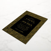 Zwart Goud Geometrische Bruiloft Folie Uitnodiging (Gedraaid)