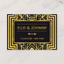 Zwart & Goud Geometrische Bruiloft Plaats Kaarten Plaatskaartje