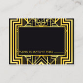 Zwart & Goud Geometrische Bruiloft Plaats Kaarten Plaatskaartje (Achterkant)