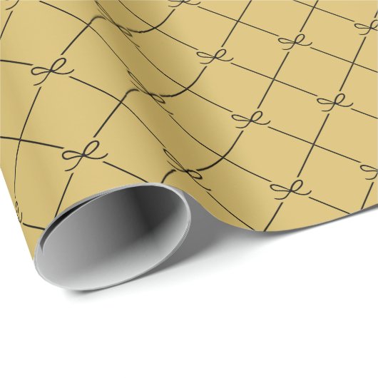 Zwart Goud Geometrische Eenvoudige Boog Patroon Cadeaupapier (Rol Hoek)