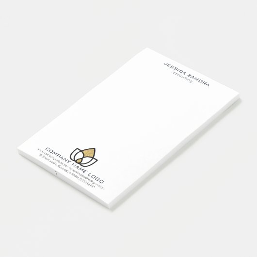 Zwart & Goud Geometrische Logo Post-it® Notes (Schuin)