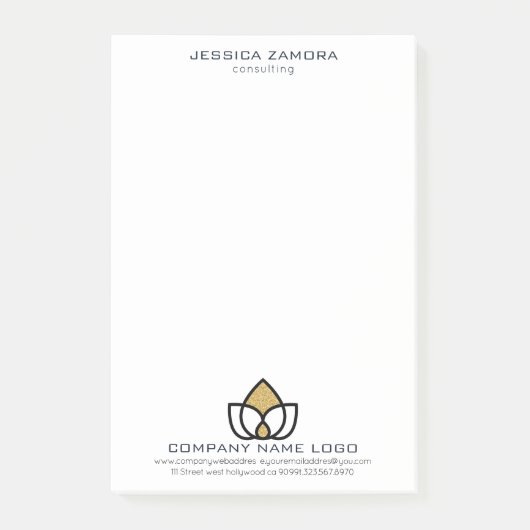 Zwart & Goud Geometrische Logo Post-it® Notes (Voorkant)
