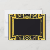 Zwart & Goud Geometrische RSVP-Kaarten RSVP Kaartje (Achterkant)