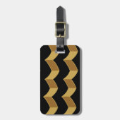 Zwart Goud Gepersonaliseerd Bagagelabel (Voorkant verticaal)