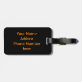 Zwart Goud Gepersonaliseerd Bagagelabel (Achterkant horizontaal)