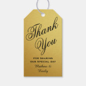 Zwart Goud Gepersonaliseerd Dank u Trouwgunst Cadeaulabel (Voorkant)