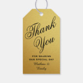 Zwart Goud Gepersonaliseerd Dank u Trouwgunst Cadeaulabel (Achterkant)