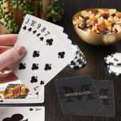 Zwart Goud Gepersonaliseerde Elegante Monogram Naa Pokerkaarten (Insitu)