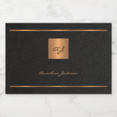 Zwart goud gepersonaliseerde initialen naam script likeurfles etiket (Enkel label)