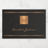 Zwart goud gepersonaliseerde initialen naam script sparkling wijnetiket (Enkel label)