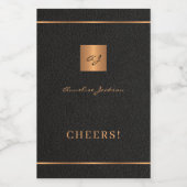 Zwart goud gepersonaliseerde initialen naam script wijn etiket (Enkel label)