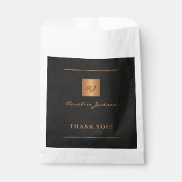 Zwart goud gepersonaliseerde monogram naam script bedankzakje