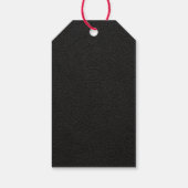 Zwart goud gepersonaliseerde monogram naam script cadeaulabel (Achterkant)