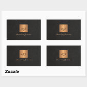 Zwart goud gepersonaliseerde monogram scriptnaam rechthoekige sticker (Vel)