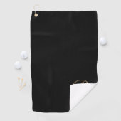 Zwart Goud Gepersonaliseerde Naam en Monogram Golfhanddoek (Insitu)