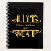 Zwart goud gereedschap huis reparaties bedrijf 202 planner (Voorkant)