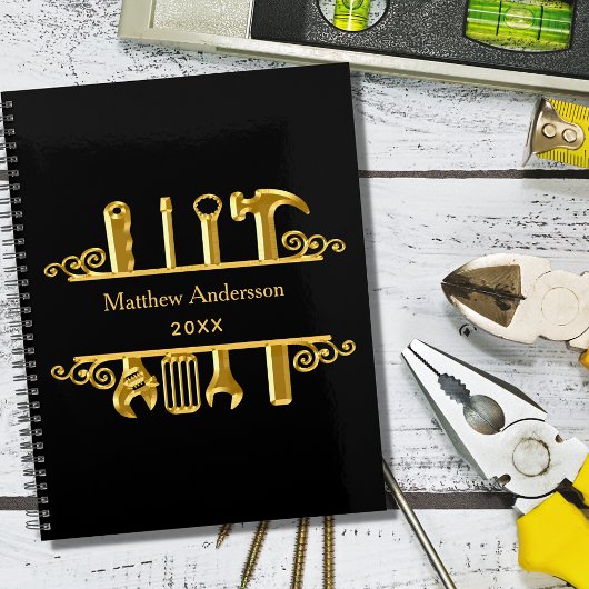 Zwart goud gereedschap huis reparaties bedrijf 202 planner
